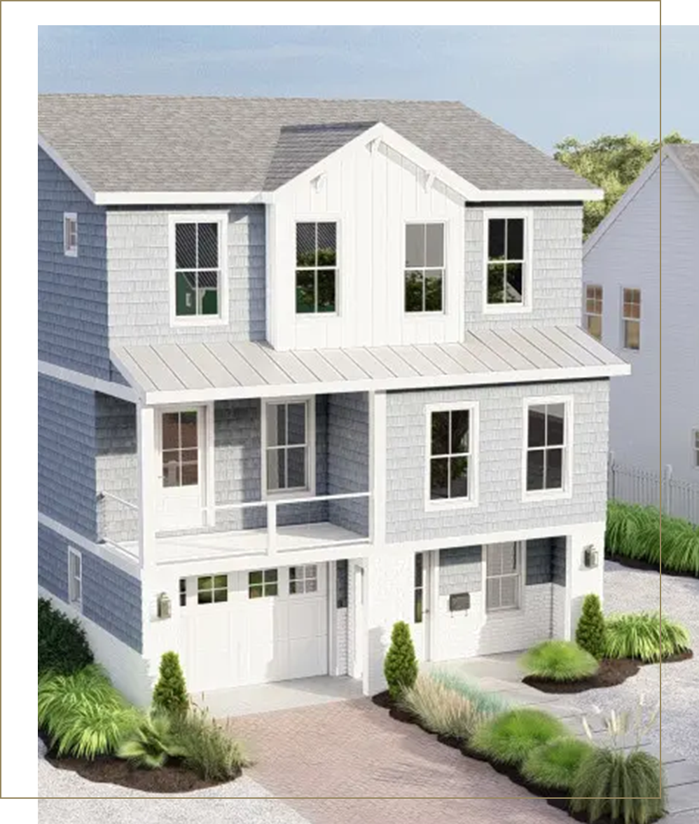 A rendering of the front of a house.